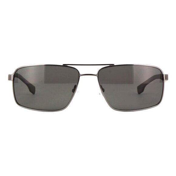 New HUGO BOSS Grey Polarised Square Boss 1580/S V81M9 Sunglasses Women - Picture 2 of 4